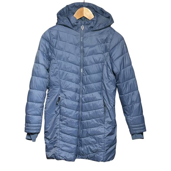 SPYDER Boundless Hooded Full Zip Puffer Jacket Coat Parka Blue Large 12/14 - Picture 5 of 6